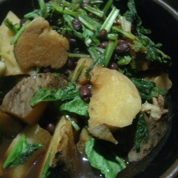 長芋と菜っ葉の煮物